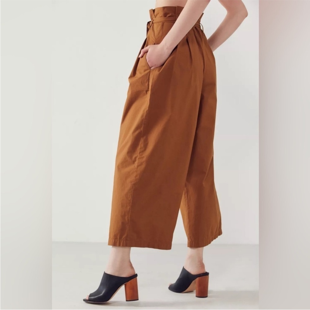 Kimchi Blue Simone Paperbag Pants Women's Size 8 Brown Pockets Wide Leg Cropped - Picture 5 of 12